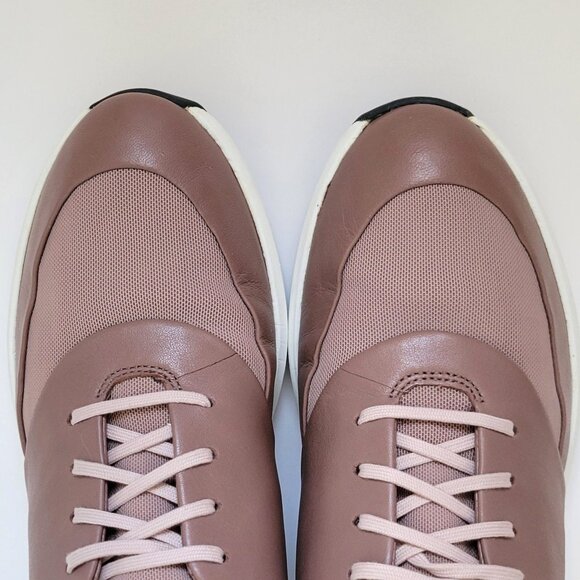 Clarks Unstructured Un Rio Slip On Lace Up Leather Sneaker Shoe Dark Blush 9.5M - Picture 5 of 10